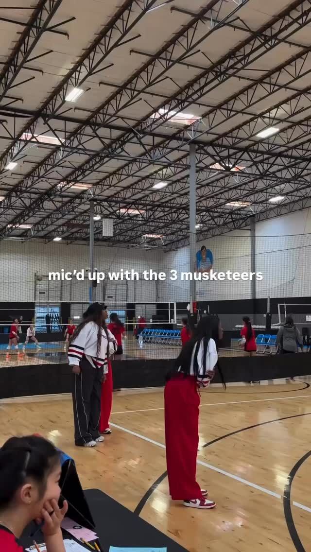 Mic’d up with the 3 musketeers. What was your favorite line..? #work #allin #volleyball #micdup #win
