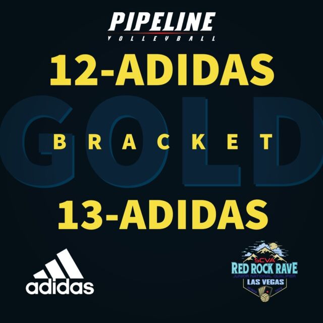 Congrats 12-ADIDAS and 13-ADIDAS for making it the Gold Bracket🏆
@scvavolleyball RED ROCK RAVE #1 
Let’s get those bids to NATIONALS!
#volleyball #qualifier #goldbracket
#TODAY.
#WORK. 
#WIN.