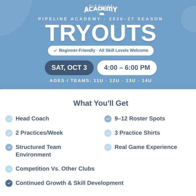 🚨 3 MORE DAYS UNTIL 14u TRYOUTS 🚨

new to volleyball and looking for an experience to bridge the gap between club volleyball and our after school academy? try out for one of our academy teams🏐✨

it gives the athletes the benefits of a club style practice environment while still growing, learning, and developing just like you would in our academy! ❤️

remember tryouts are on OCTOBER 3RD!
please click the Iink in our b!o to make sure you’re registered🖤

#explorepage #clubvolleyball #volleyballtryouts